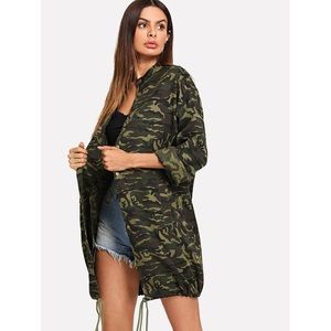 Fall Camo Drawstring Utility Jacket